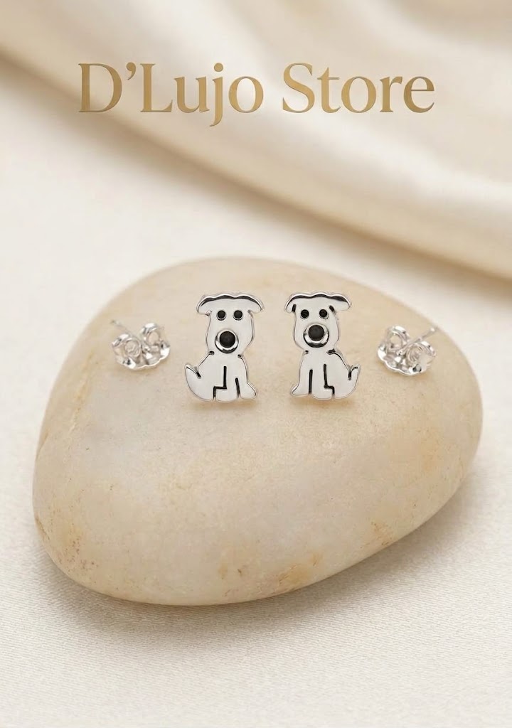 Aretes de Perrito en Plata 925