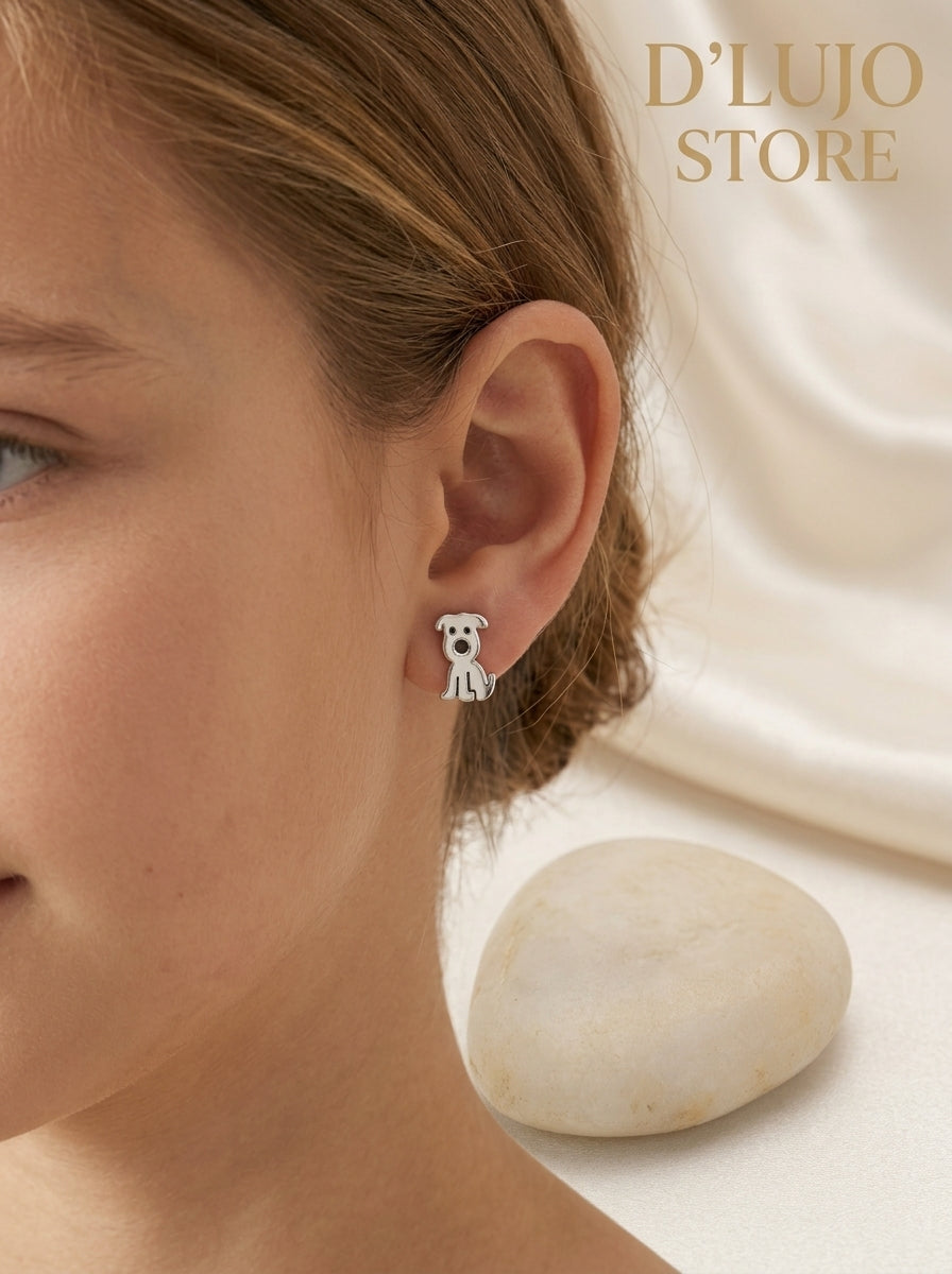 Aretes de Perrito en Plata 925