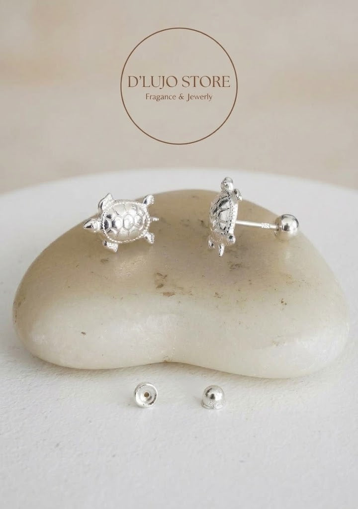Aretes Broquel de Tortuga en Plata Ley 925