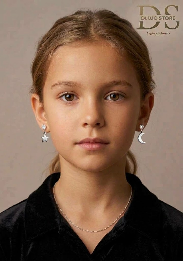 Aretes Luna y Estrella Broqueles de Plata 925