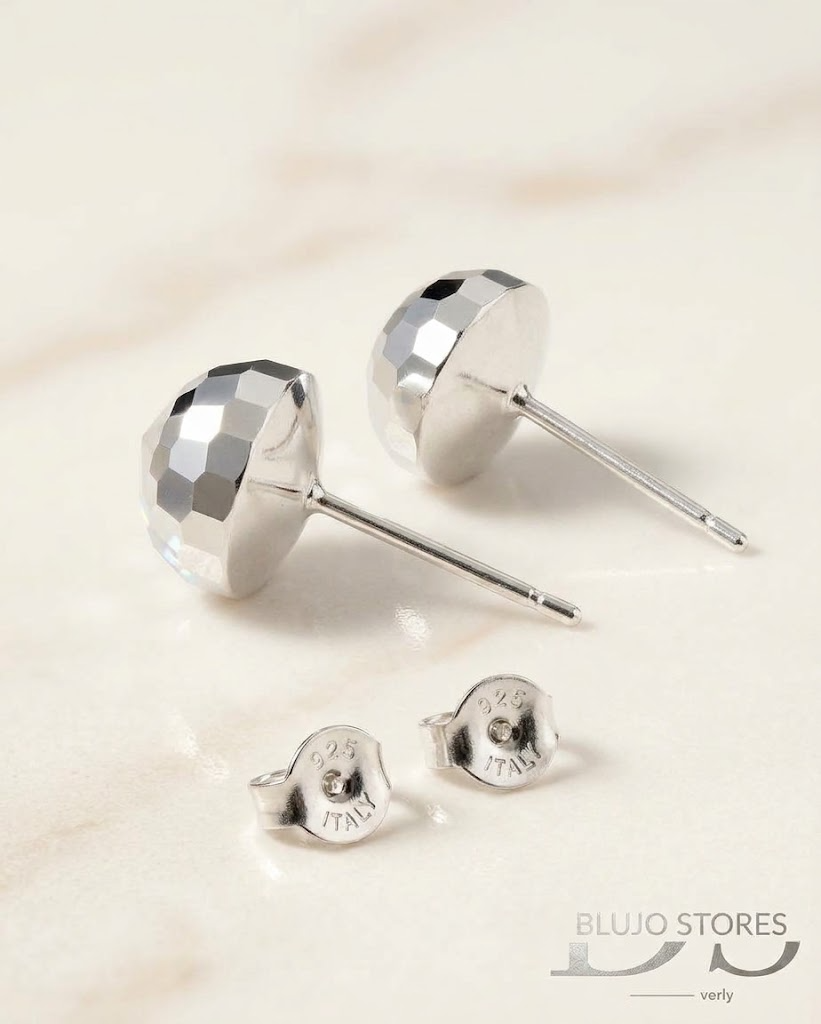 Aretes  Esferas Facetadas en Plata 925