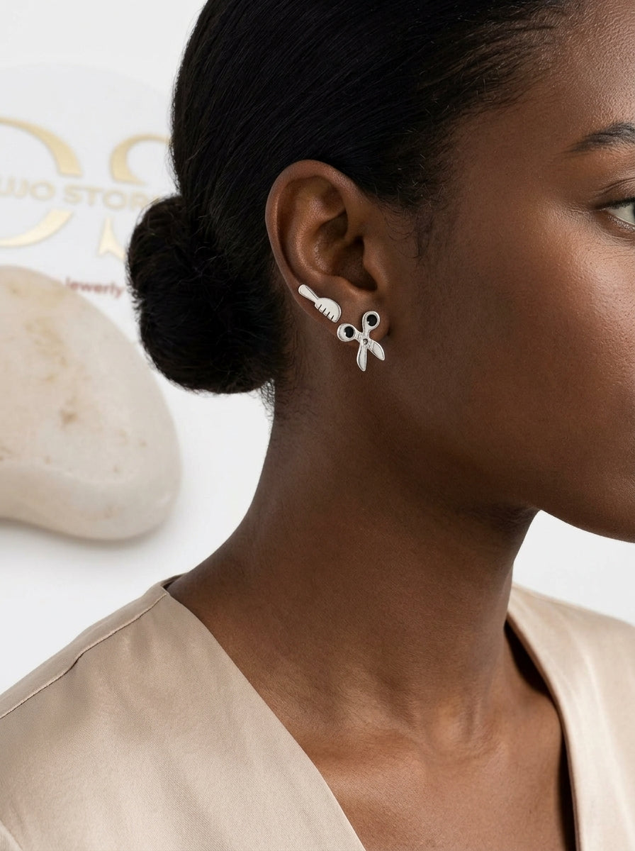 Aretes Set de Estilismo Plata 925