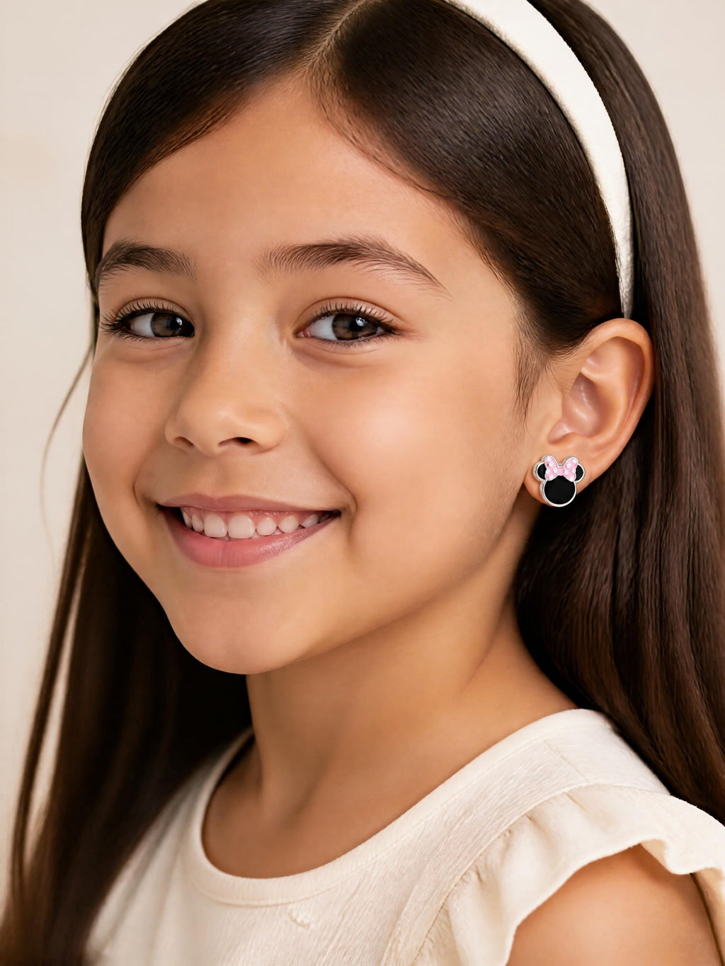 Aretes de Minnie en Plata Ley 925