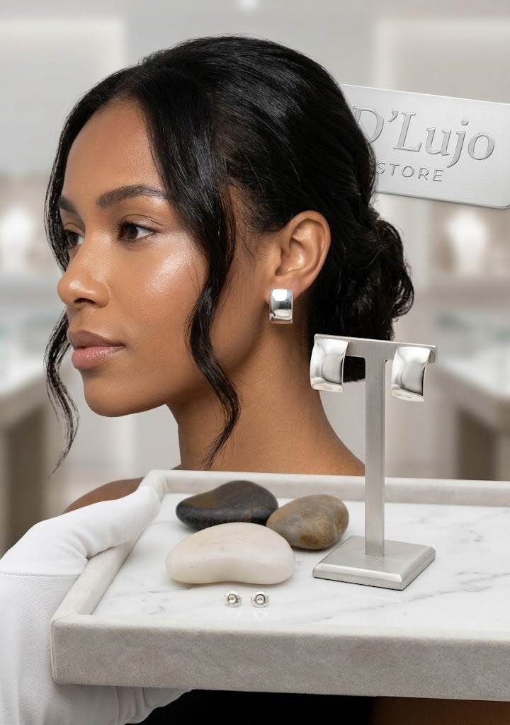Pendientes de Plata de Ley 925 con Diseño Variado