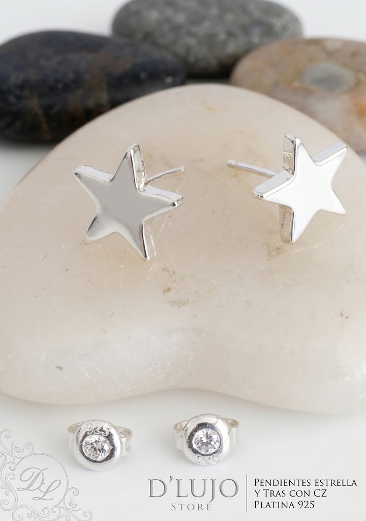 Pendientes de Plata de Ley 925 con Diseño Variado