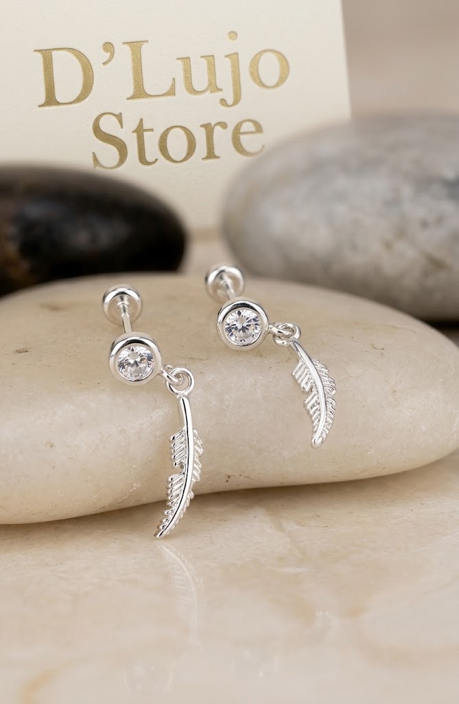 Pendientes de Plata de Ley 925 con Diseño Variado