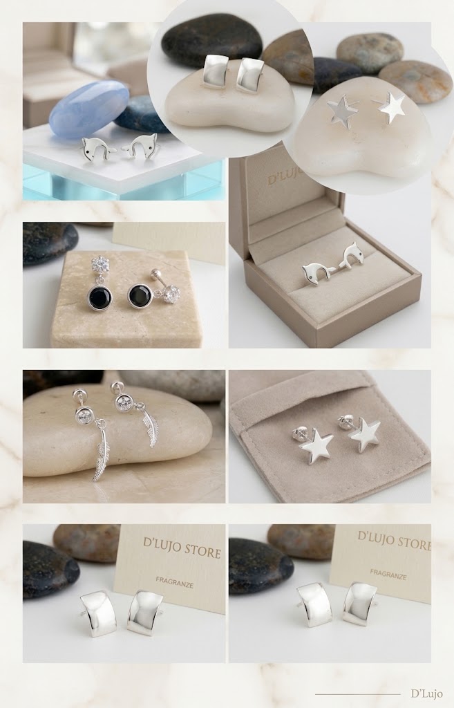 Pendientes de Plata de Ley 925 con Diseño Variado