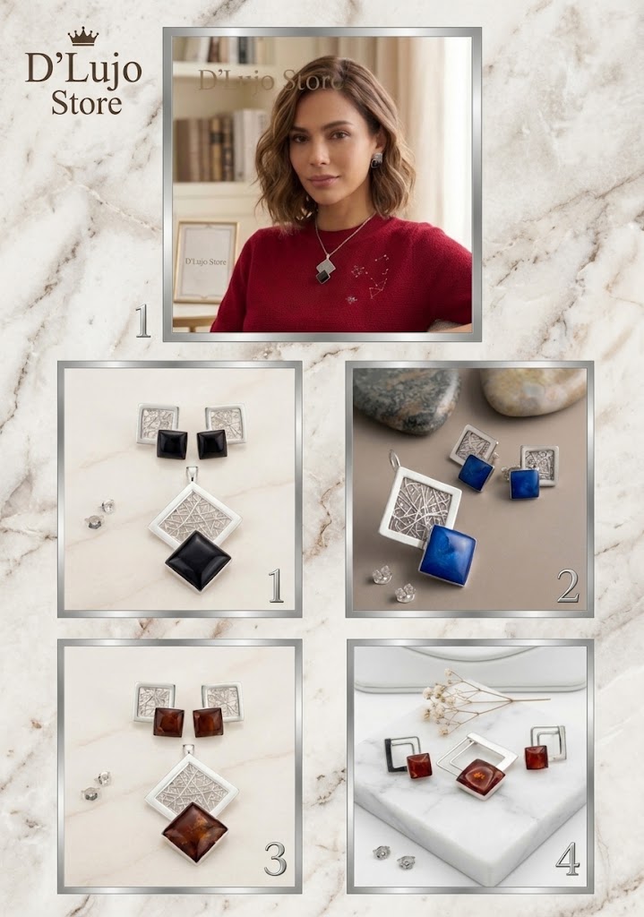 Colección Set Geometría Perfacta en Plata 925