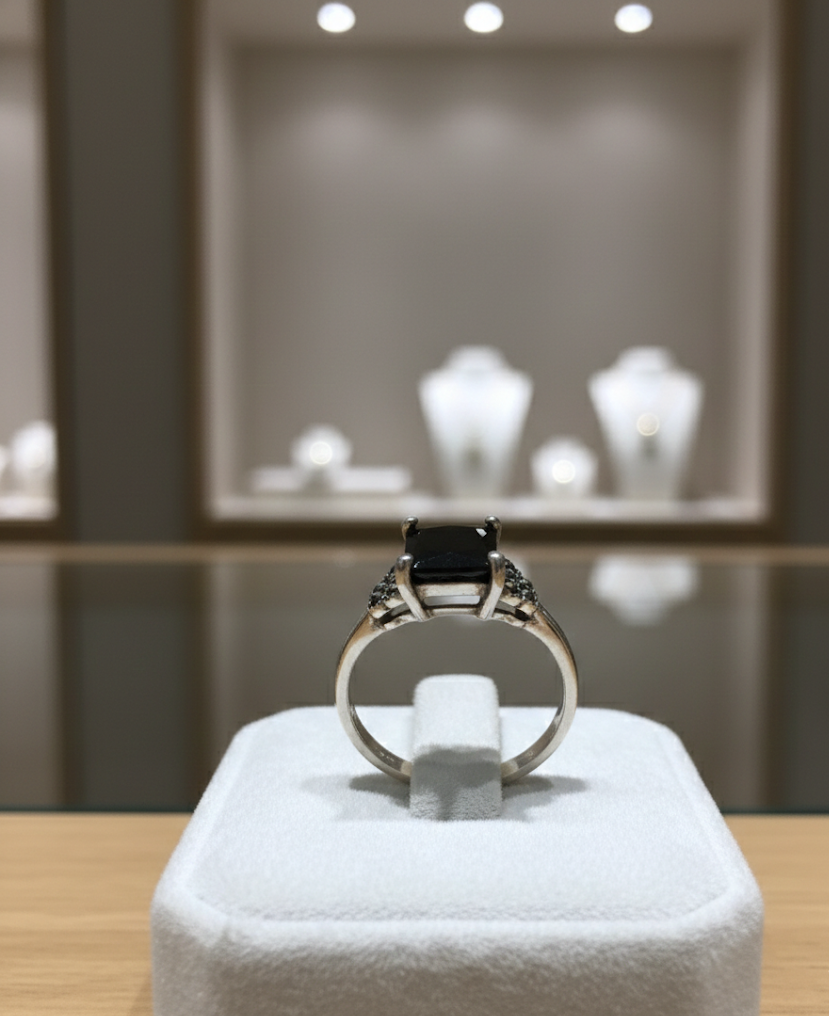 Anillo “Prisma Negro” en Plata de Ley 925