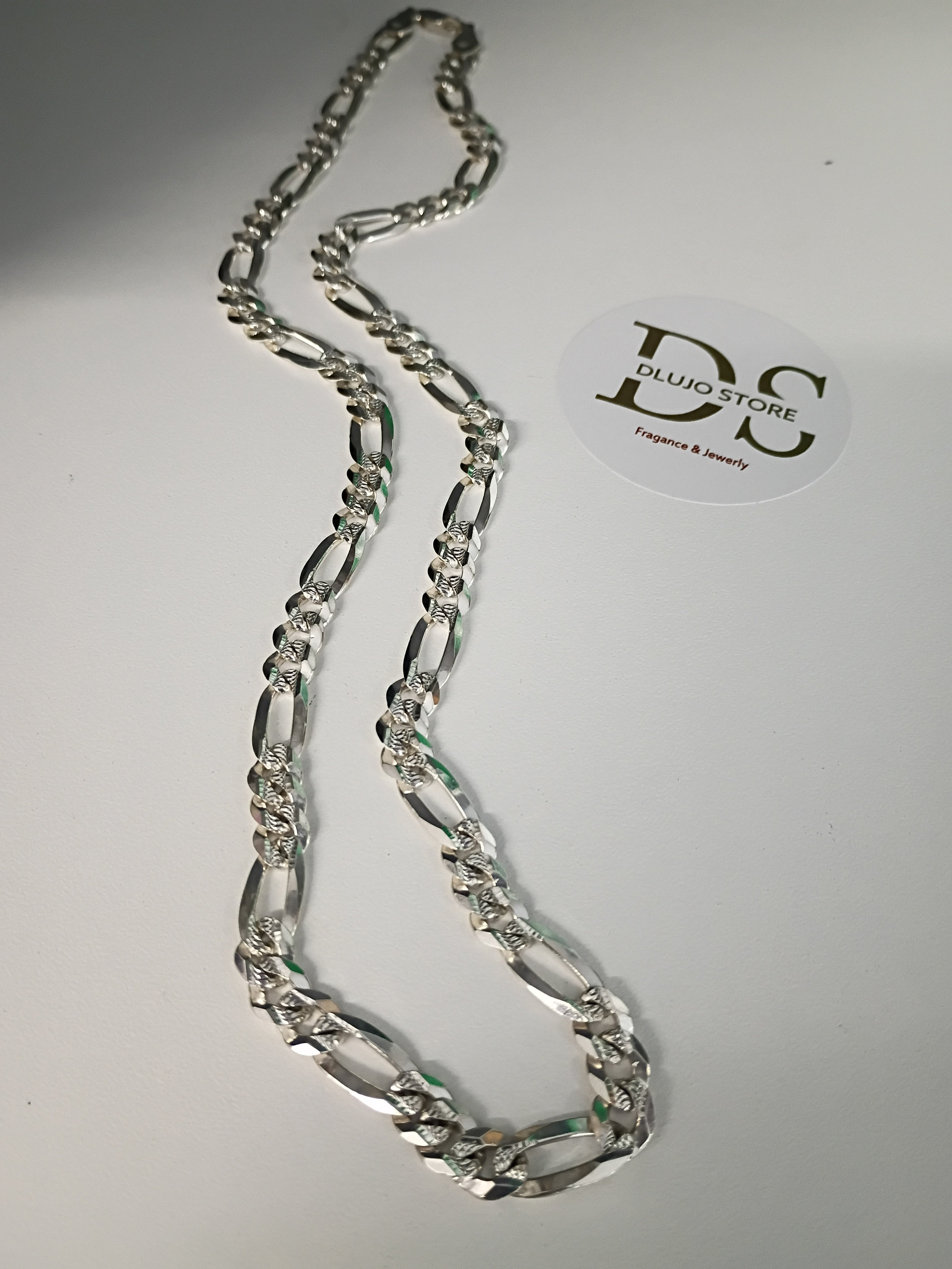 Cadena Fígaro Texturizada en Plata 925 para Caballero