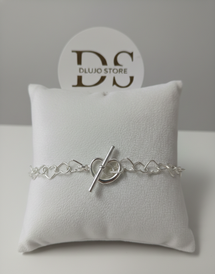 Pulsera Corazones Entrelazados en Plata de Ley 925