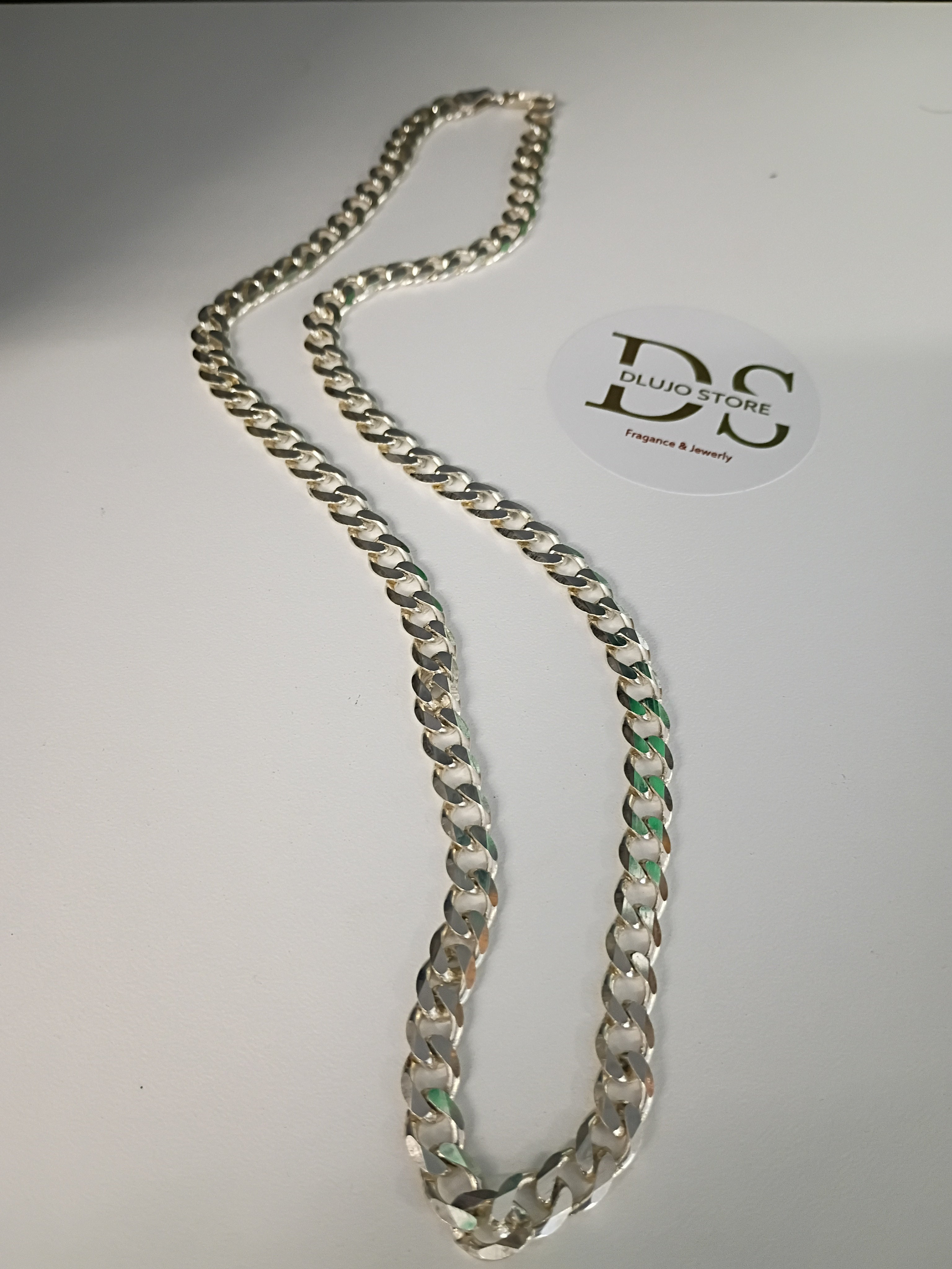 Cadena de Eslabones Cubanos en Plata 925