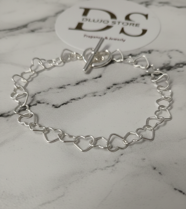 Pulsera Corazones Entrelazados en Plata de Ley 925