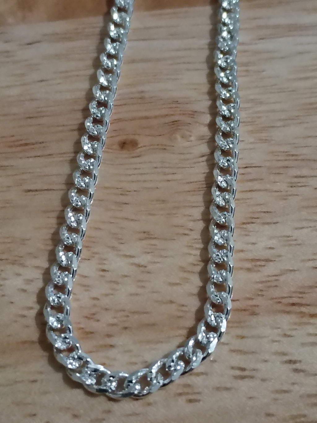 Cadena Cubana Diamantada en Plata 925