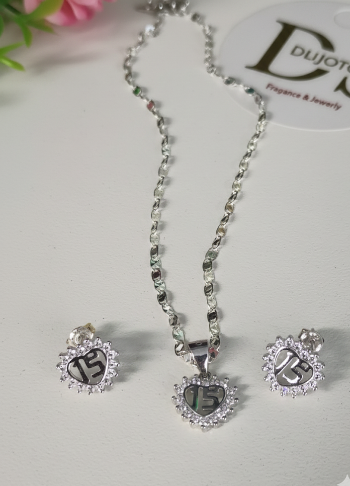 Set de Quinceañera en Plata 925