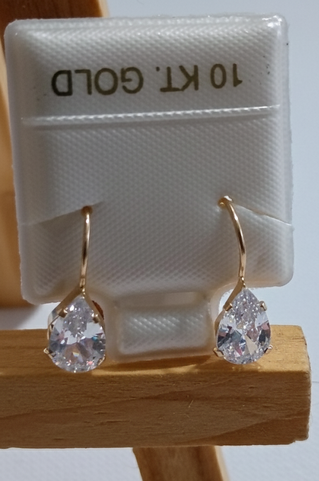 Aretes Colgantes Lágrima en Oro 10K