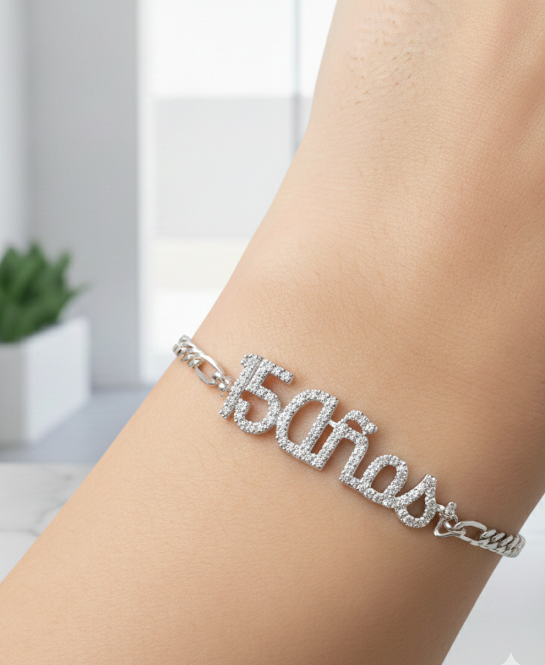 Quinceañera Bracelet “15 Years” in 925 Sterling Silver