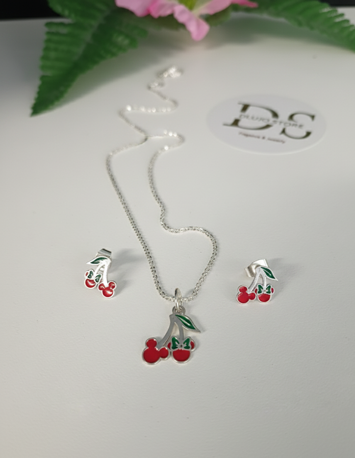 Set de Cerezas en Plata 925