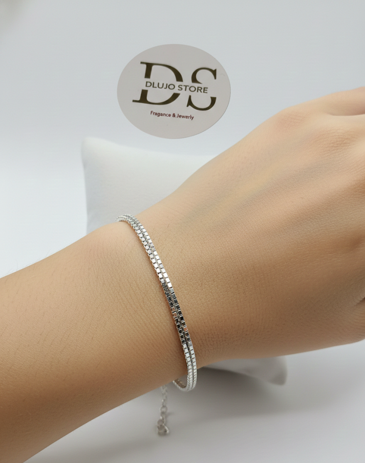 Pulsera Veneciana Doble en Plata de Ley 925