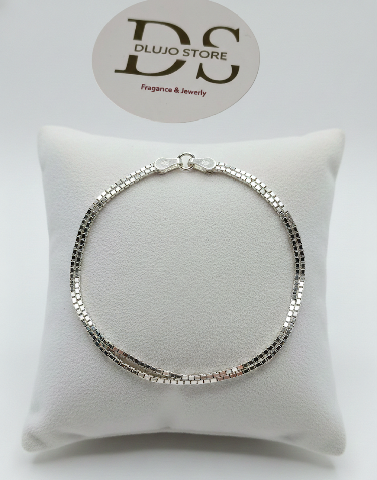 Pulsera Veneciana Doble en Plata de Ley 925