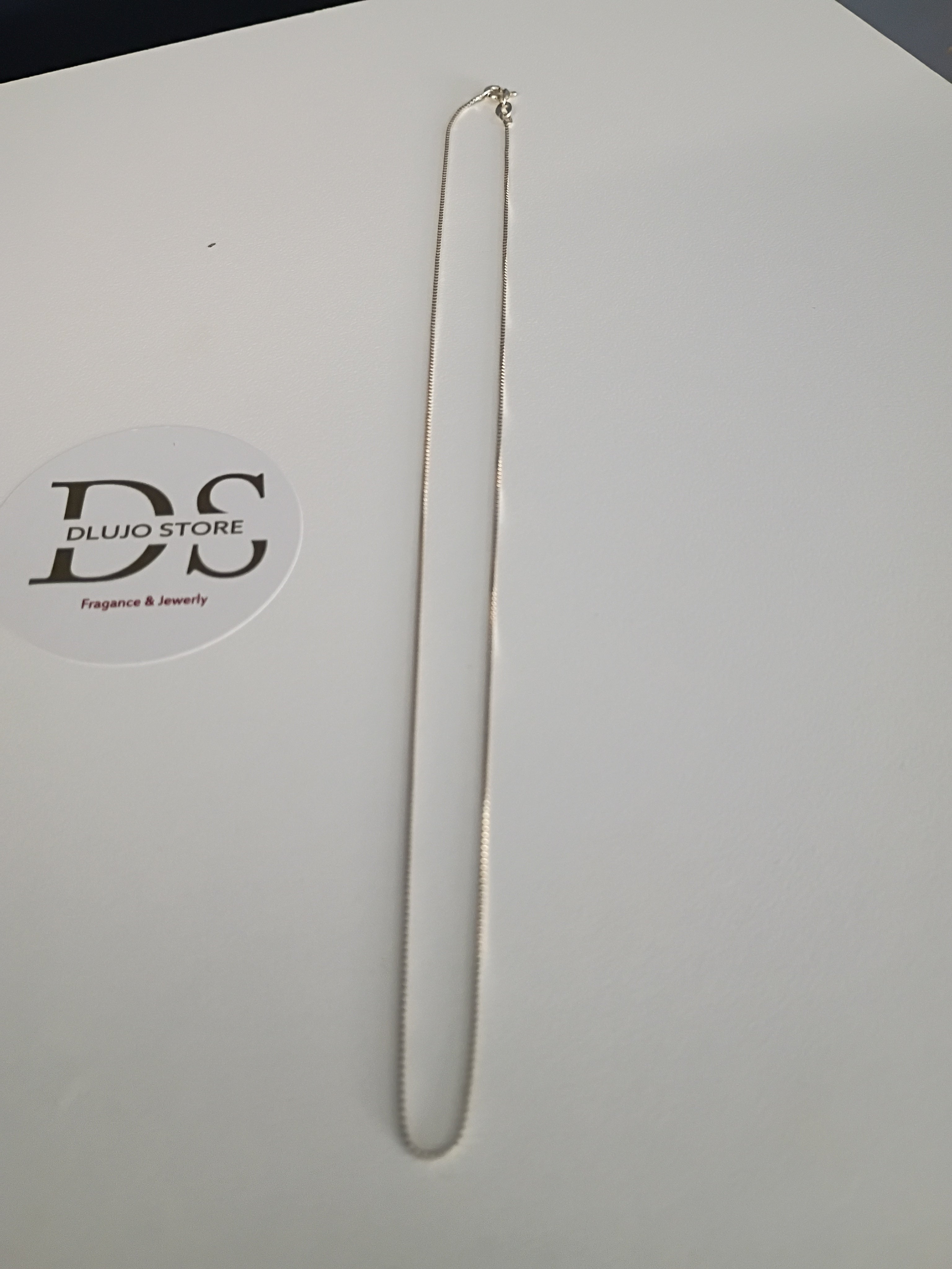 Cadena de Mini Cajas Cuadradas en Plata 925