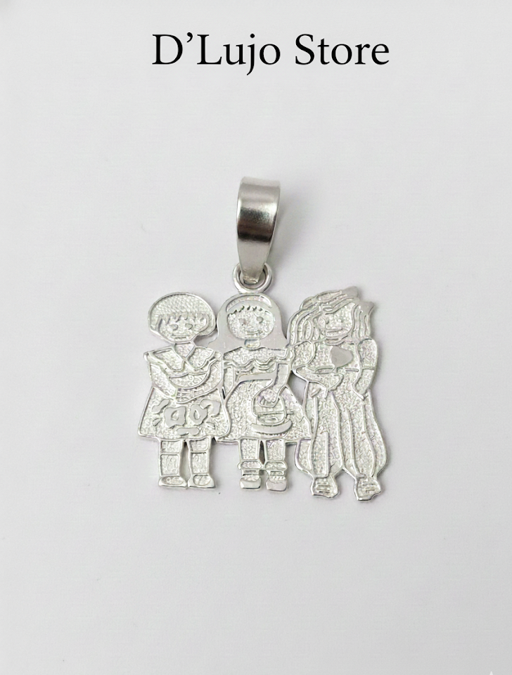 Dije Vínculo Eterno Tres Niñas en Plata 925