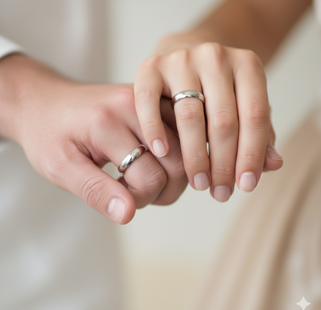 “Essential Duo” Wedding Band in 925 Sterling Silver