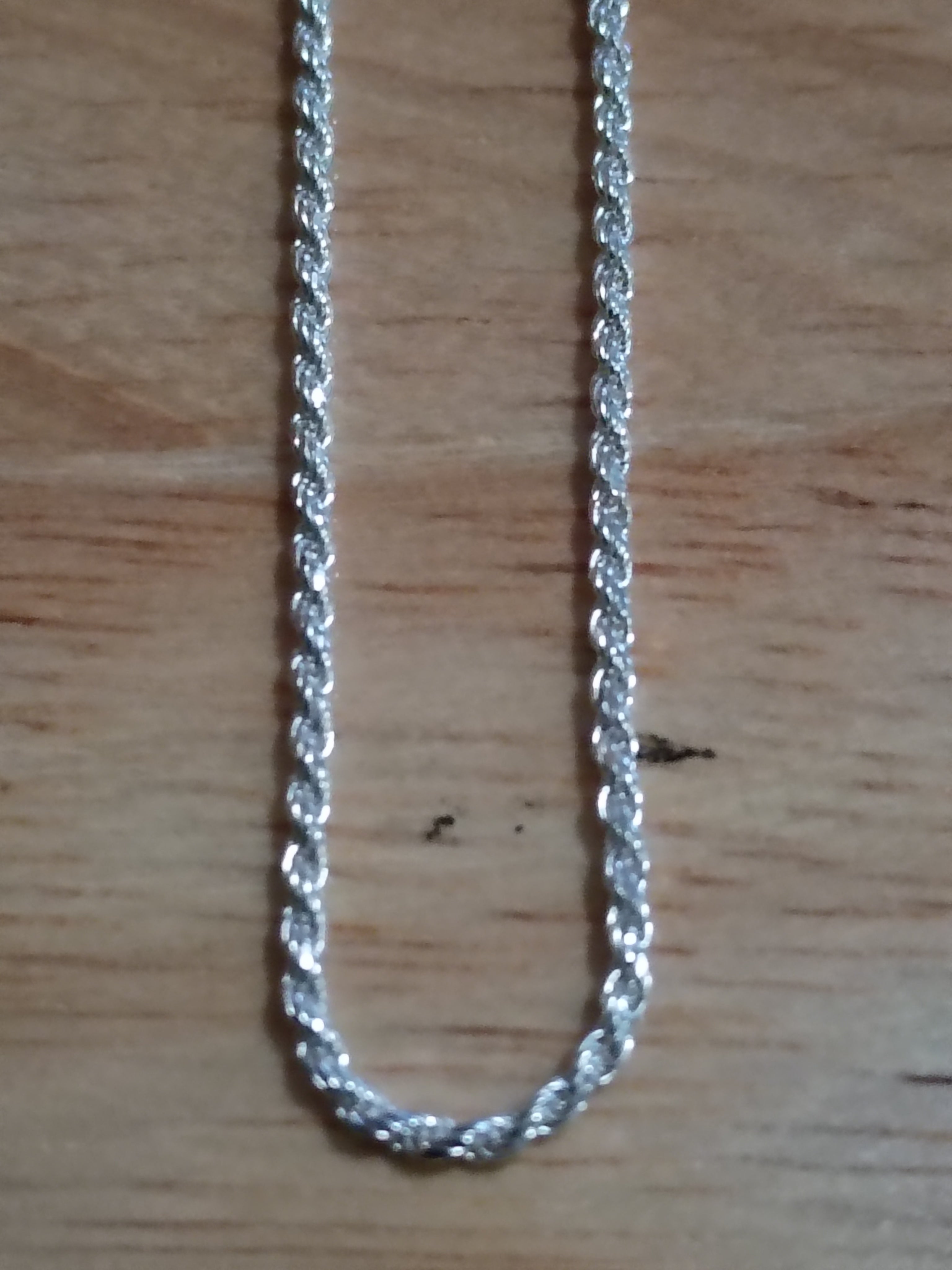 Cadena Torzal (Tipo Cuerda) en Plata 925