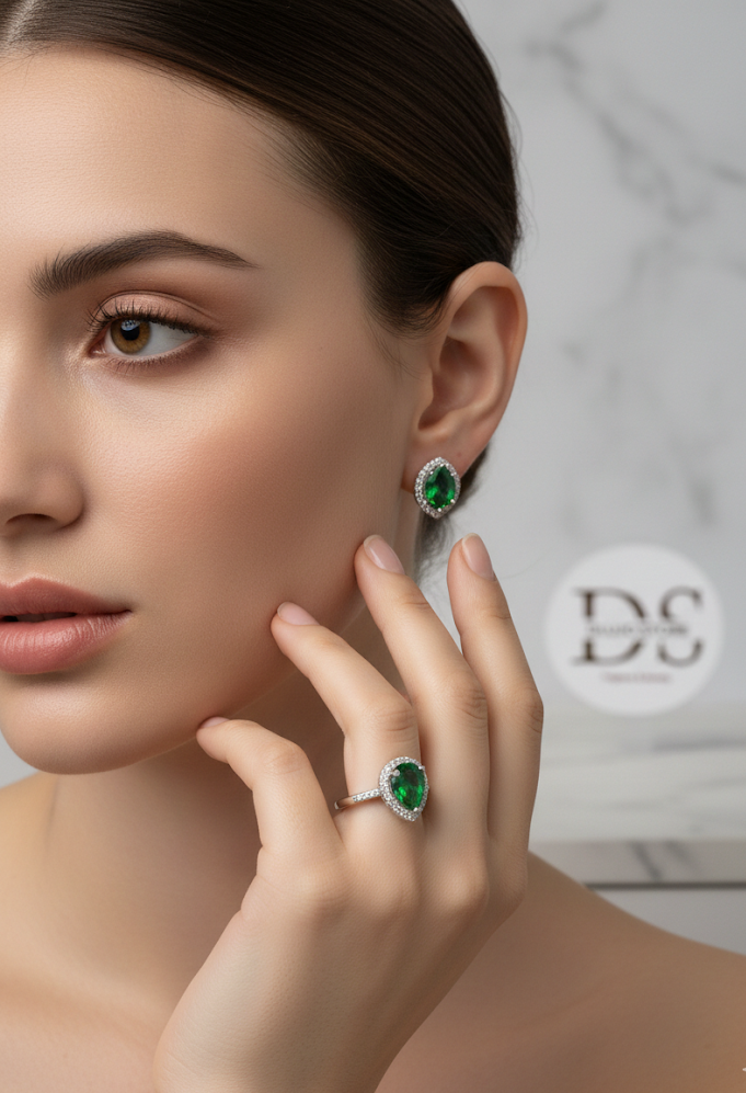 Set “Emerald Queen” en Plata de Ley 925