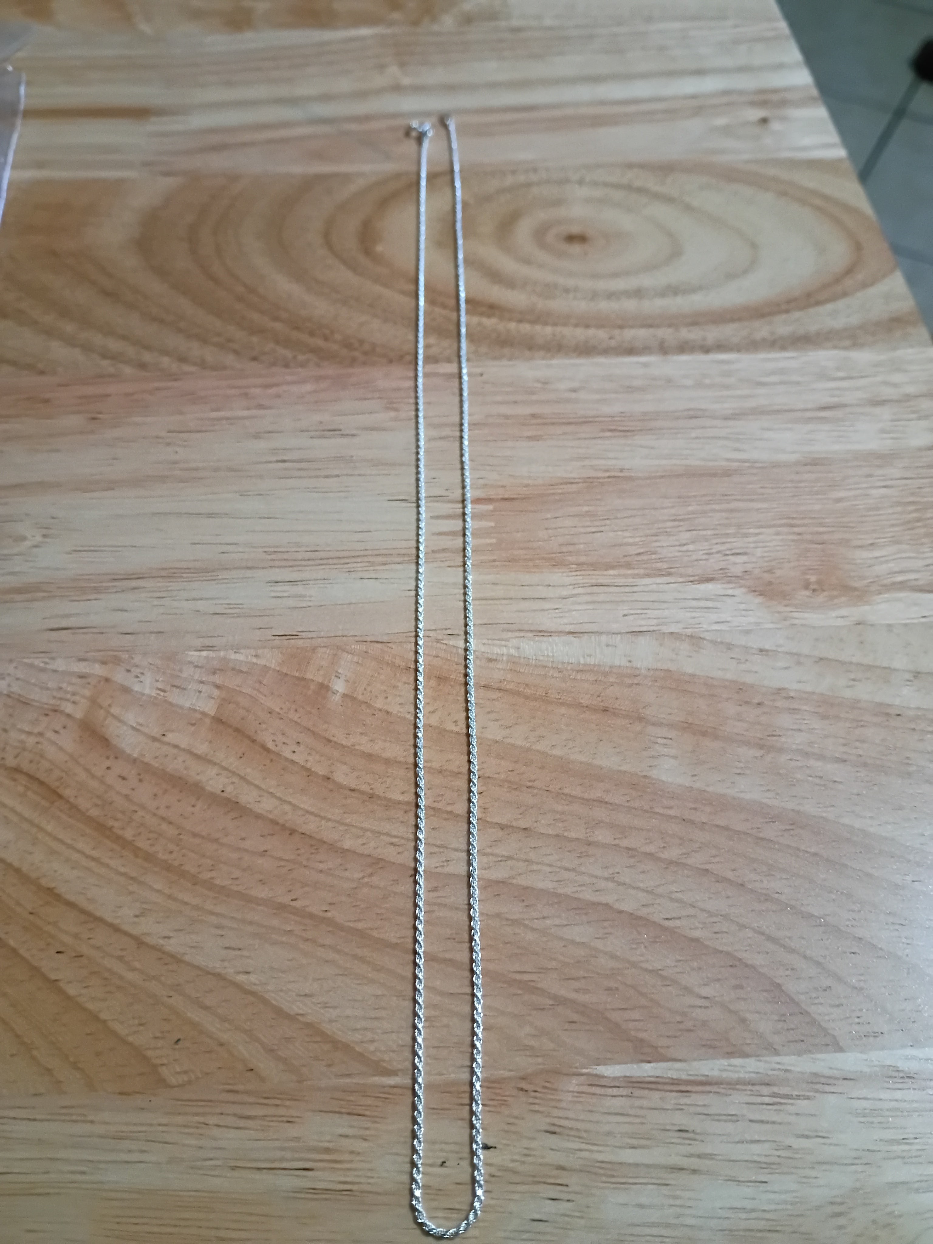 Cadena Torzal (Tipo Cuerda) en Plata 925