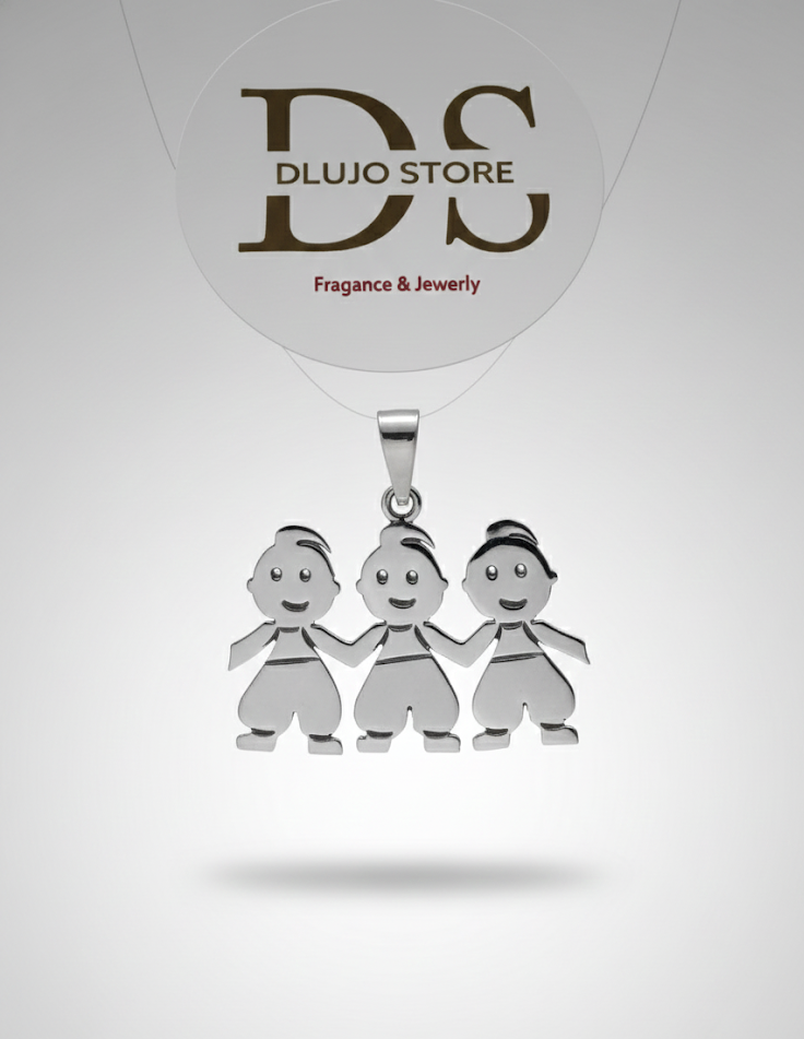Dije Vínculo Eterno Tres Niños en Plata 925