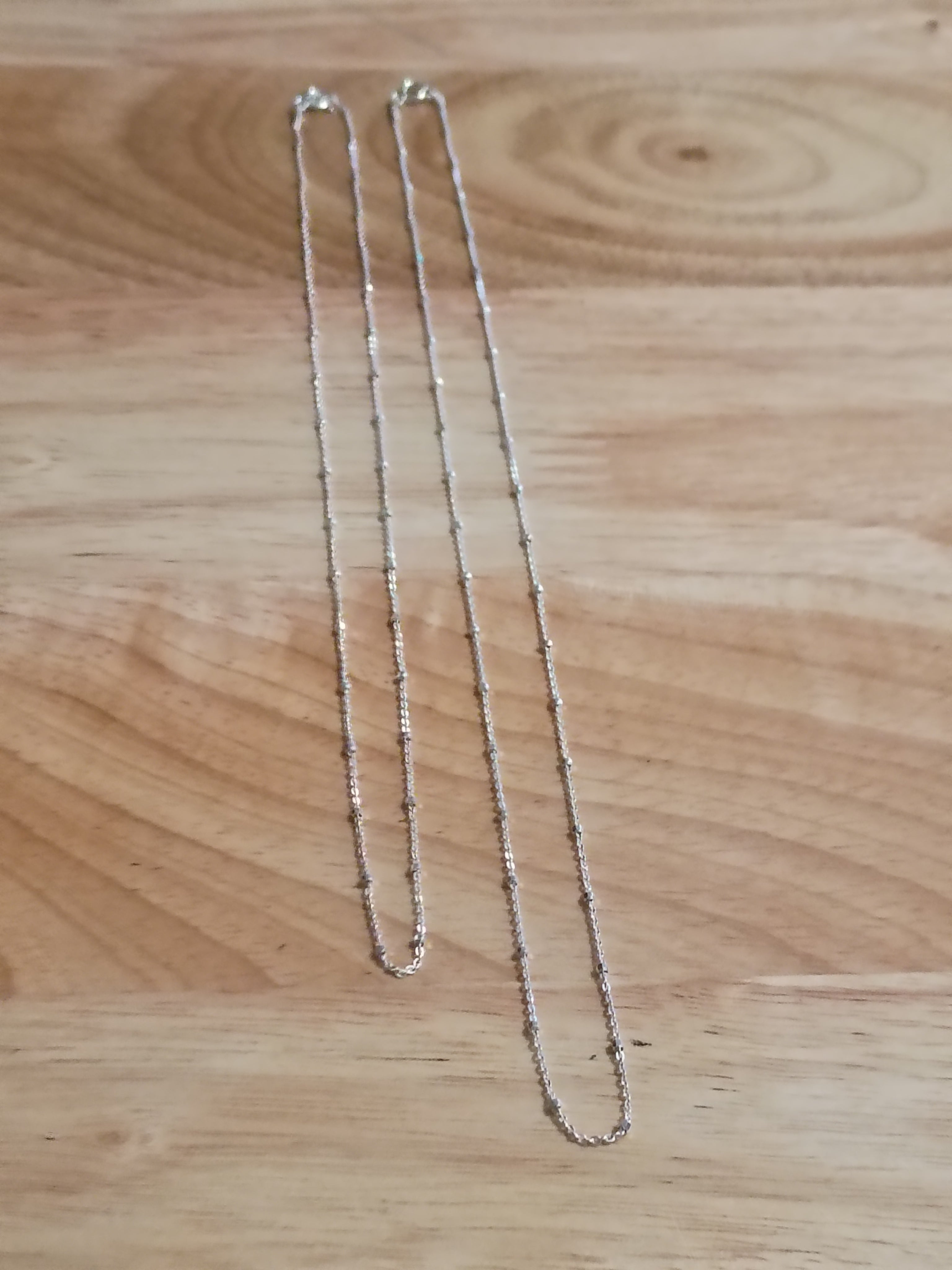 Cadena de Mini Bolitas Facetadas en Plata 925