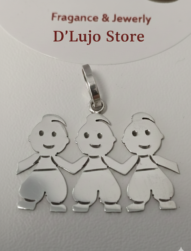 Dije Vínculo Eterno Tres Niños en Plata 925