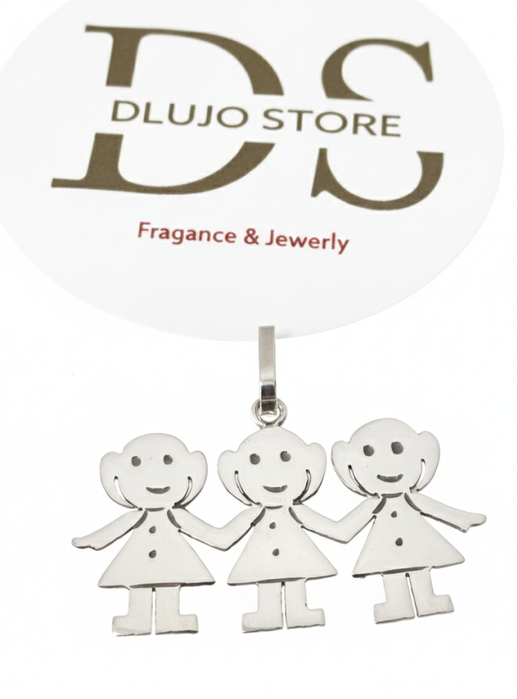 Dije Vínculo Eterno Tres Niñas en Plata 925
