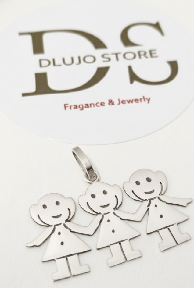 Dije Vínculo Eterno Tres Niñas en Plata 925
