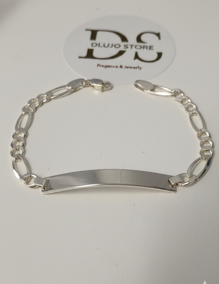 Pulsera con Puente y Eslabón Figaro en Plata de Ley 925
