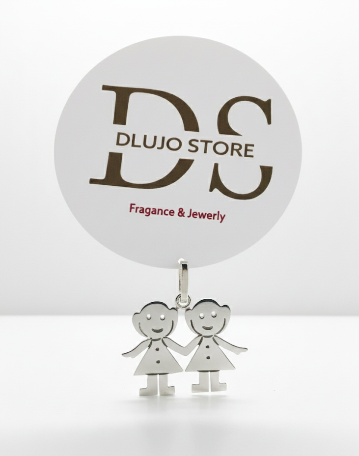 Dije Vínculo Eterno Dos Niñas en Plata 925