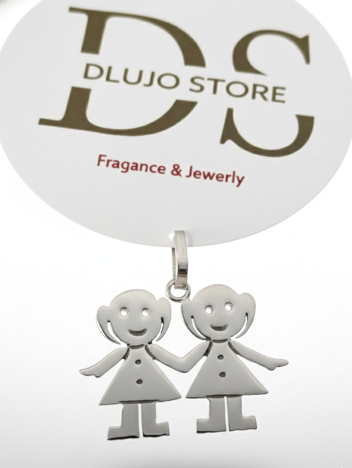 Dije Vínculo Eterno Dos Niñas en Plata 925