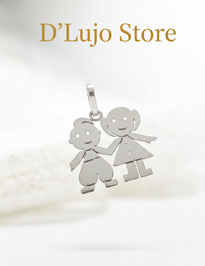 Dije Vínculo Eterno Un Niño y Una Niña en Plata 925