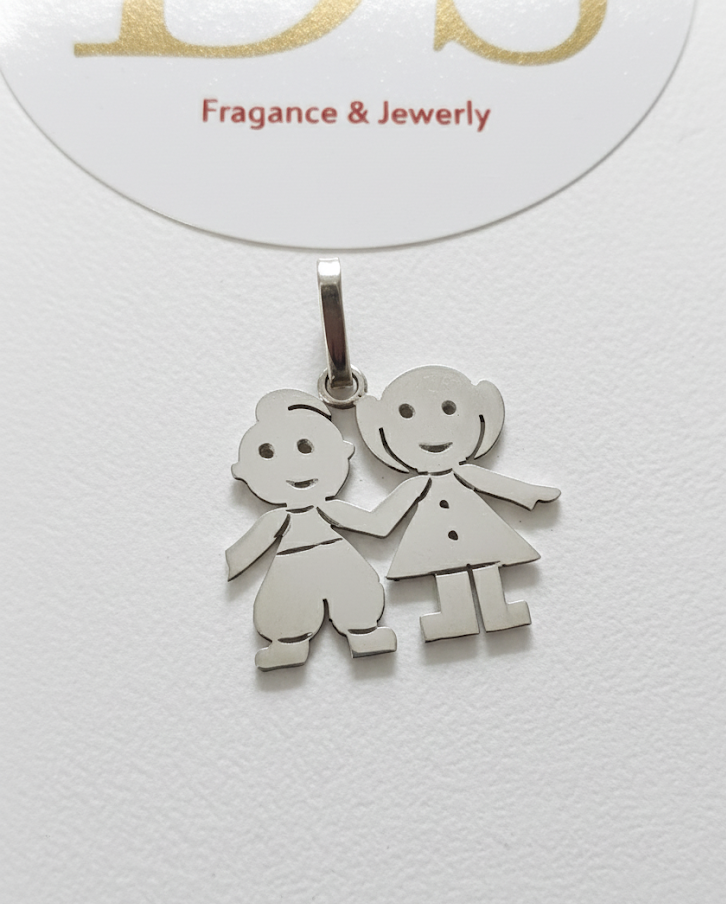 Dije Vínculo Eterno Un Niño y Una Niña en Plata 925