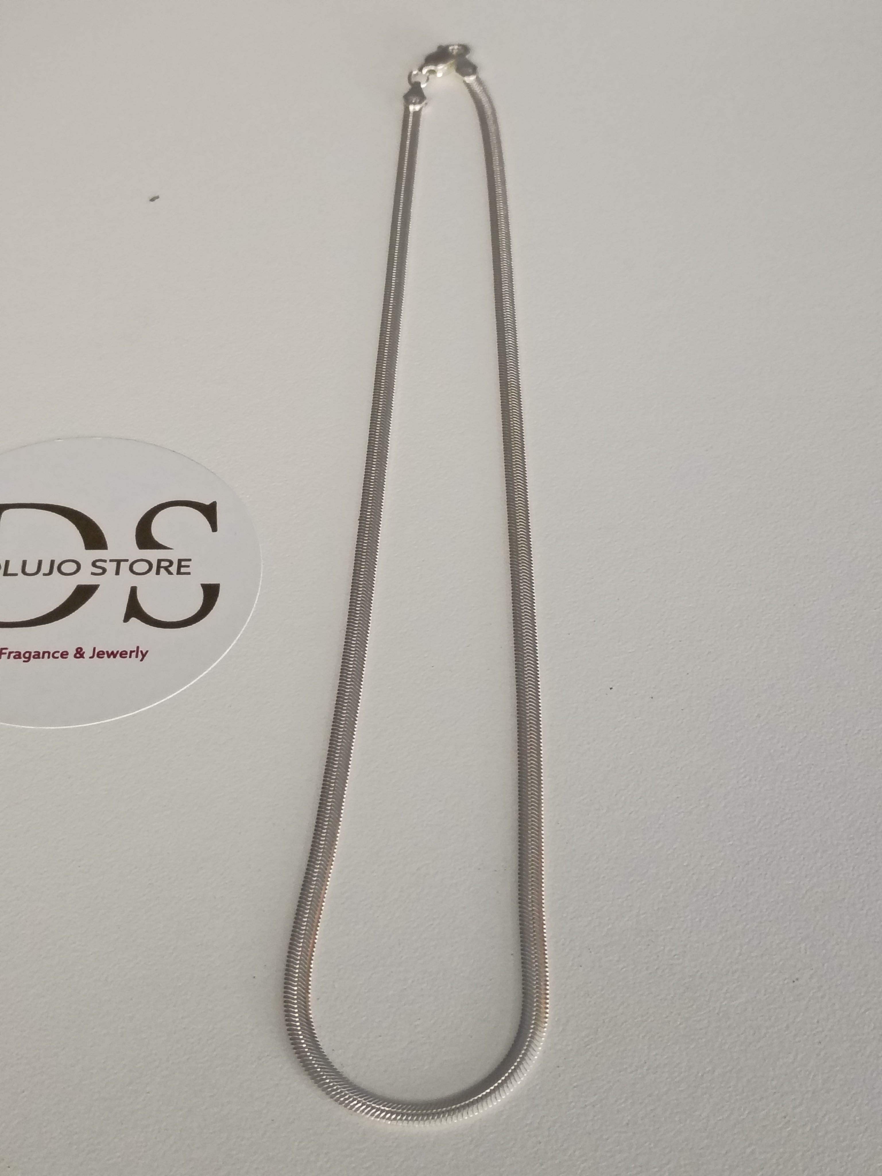 Cadena Plana Estilo Serpiente en Plata 925