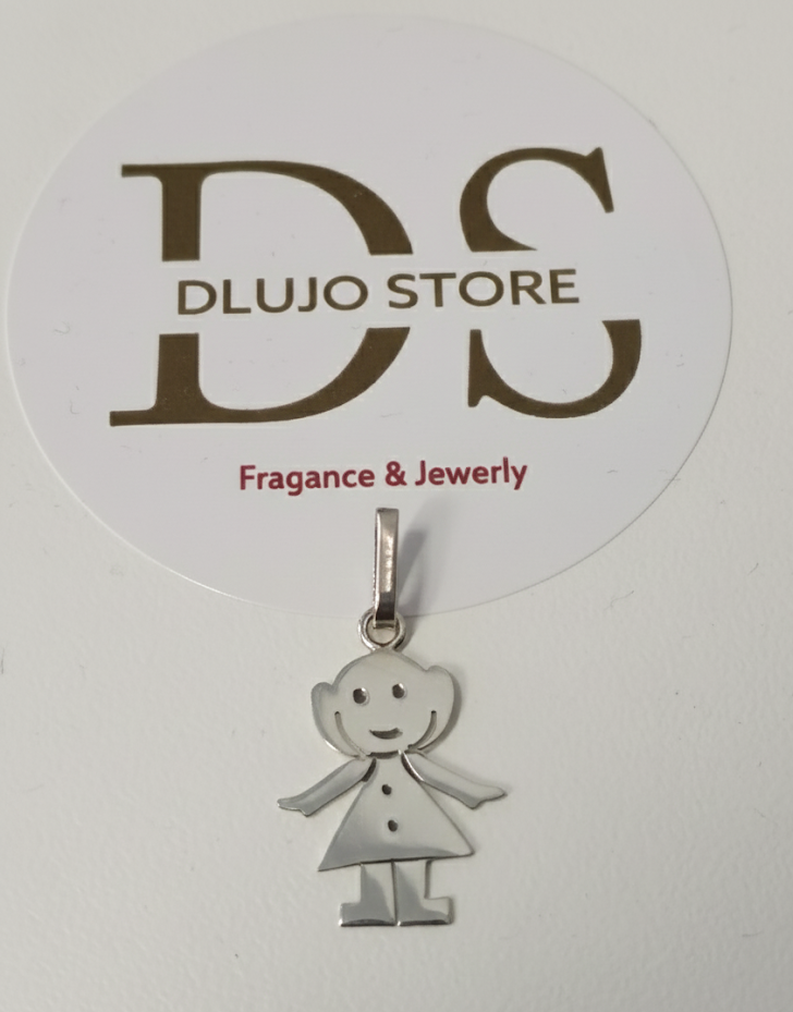 Dije de Niña con Vestido en Plata de Ley 925