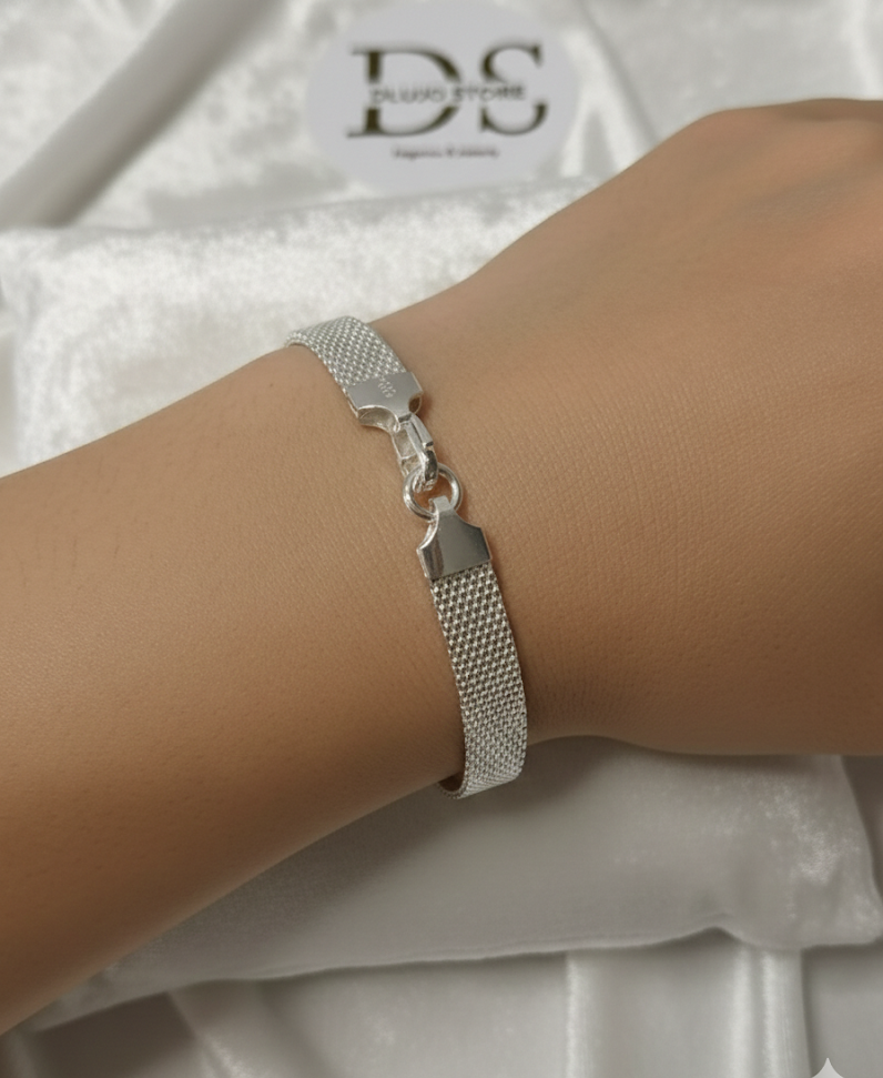 Pulsera Estilo Maya Italiana en Plata de Ley 925