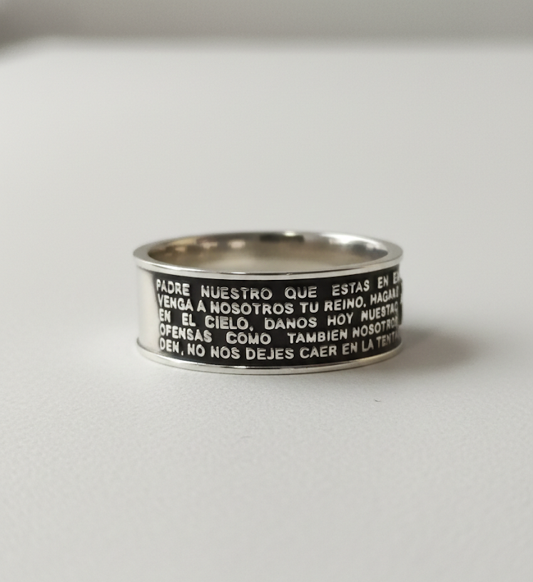Anillo Oración “Padre Nuestro” en Plata de Ley 925