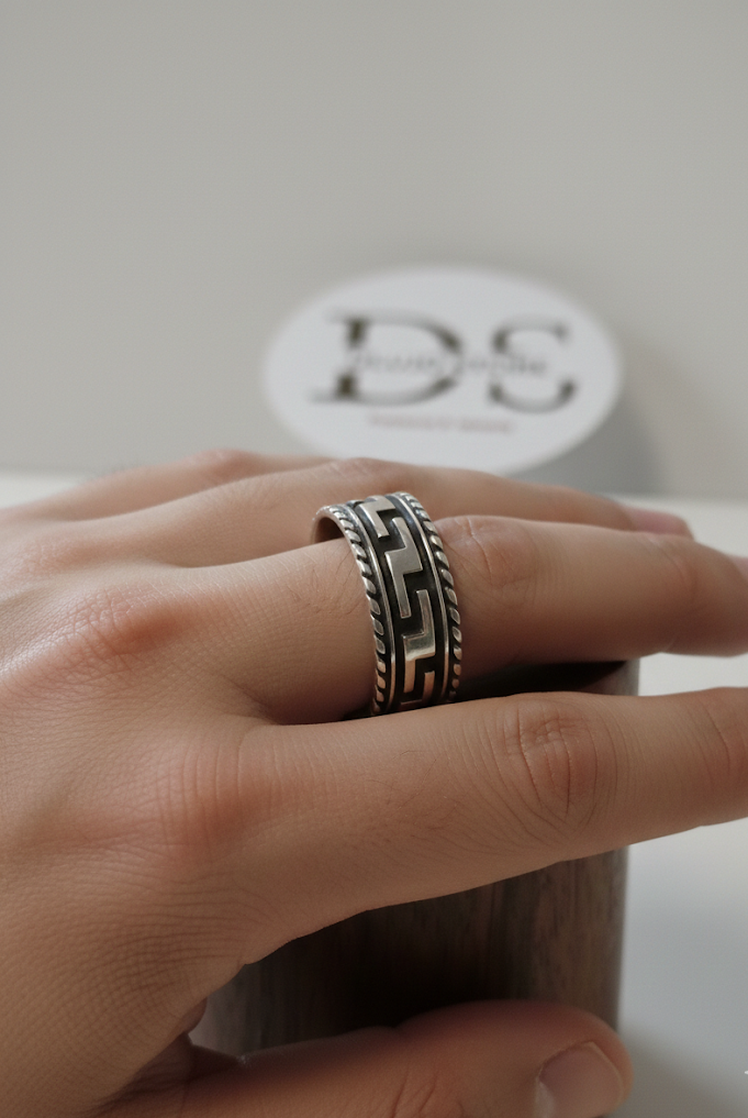 “Urban Greek Braided” Ring in 925 Sterling Silver