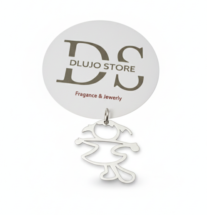 Dije Silueta de Niña Alegre en Plata de Ley 925