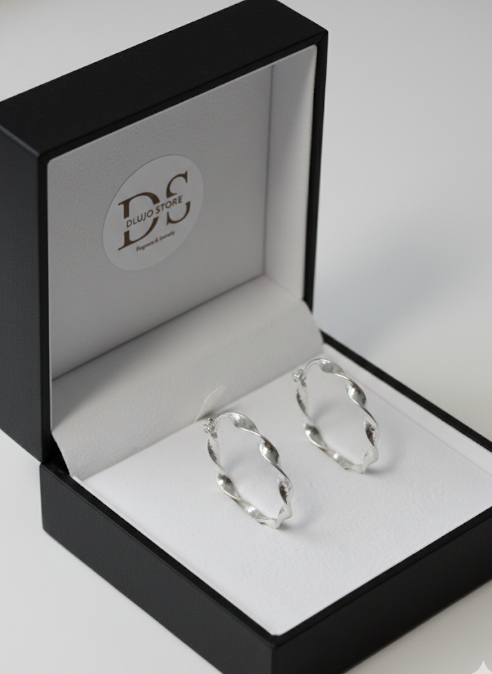 “Twist Robbinson” Hoop Earrings in 925 Sterling Silver – 3.5 cm