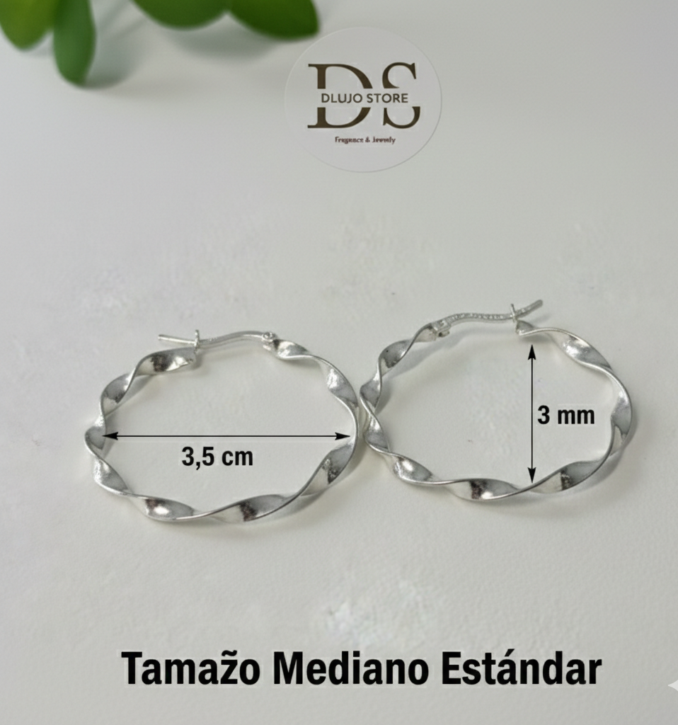 “Twist Robbinson” Hoop Earrings in 925 Sterling Silver – 3.5 cm
