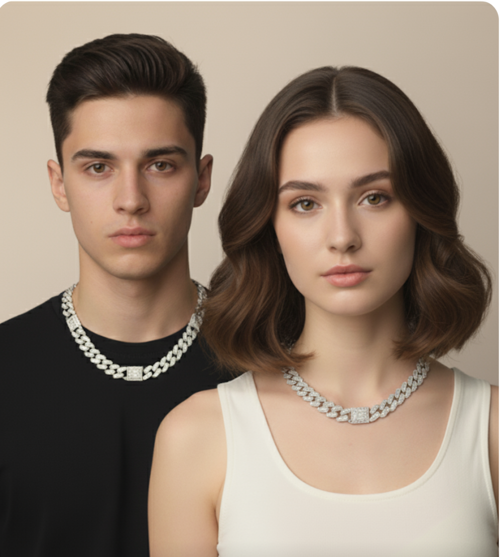 Cadena Cubana con Detalles Estilo Gucci en Plata 925