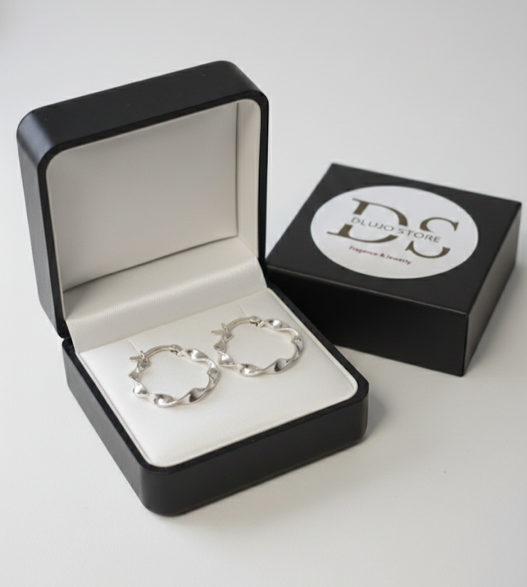 “Twist Robbinson” Hoop Earrings in 925 Sterling Silver – 2 cm
